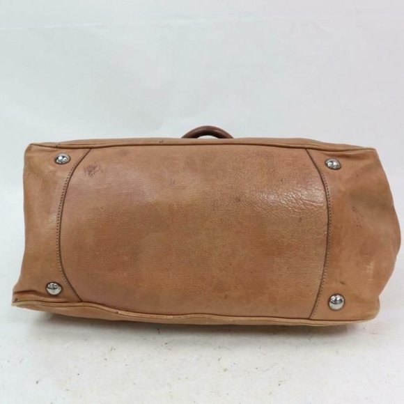 Prada Light Coffee Brown Leather Cross Body Purse Satchel - Picture 7 of 10